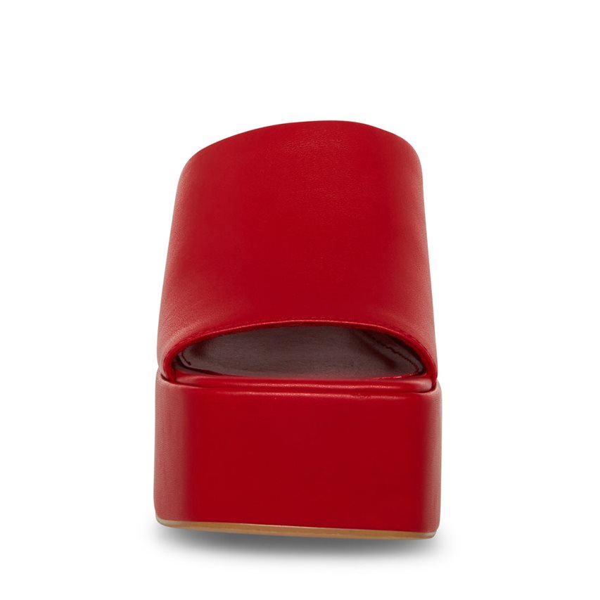 πεδιλα πλατφορμεσ γυναικεια Steve Madden Capria δερματινα κοκκινα | GR-3854UPB