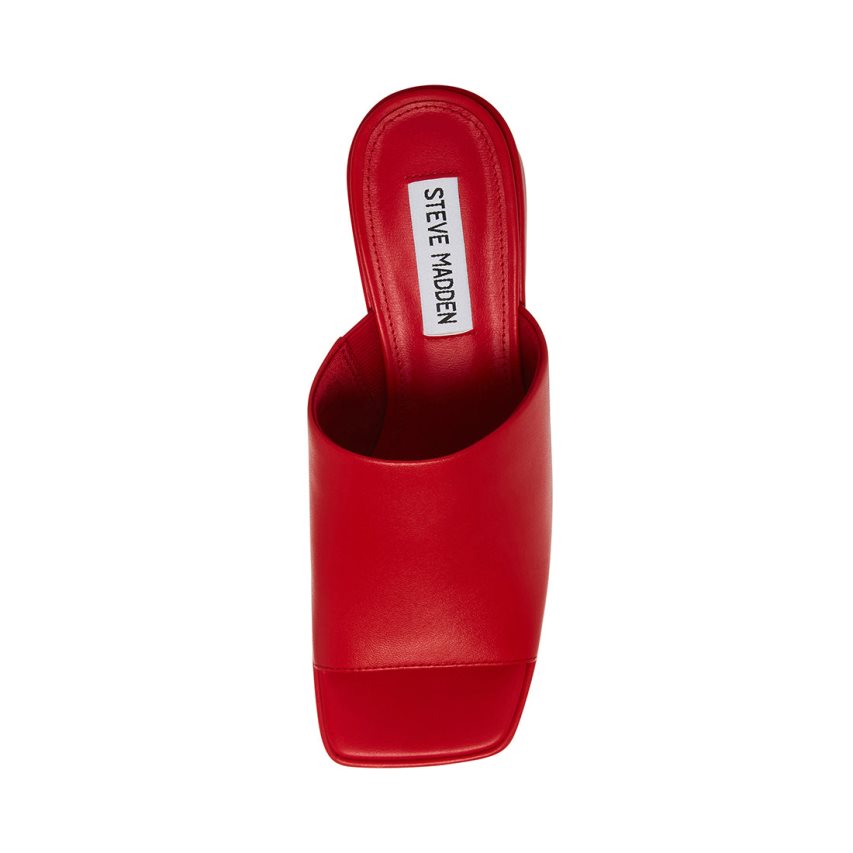 πεδιλα πλατφορμεσ γυναικεια Steve Madden Capria δερματινα κοκκινα | GR-3854UPB