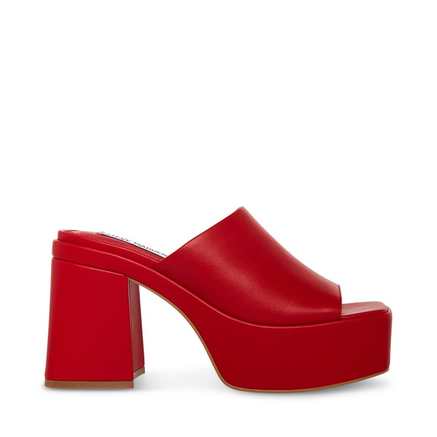 πεδιλα πλατφορμεσ γυναικεια Steve Madden Capria δερματινα κοκκινα | GR-3854UPB
