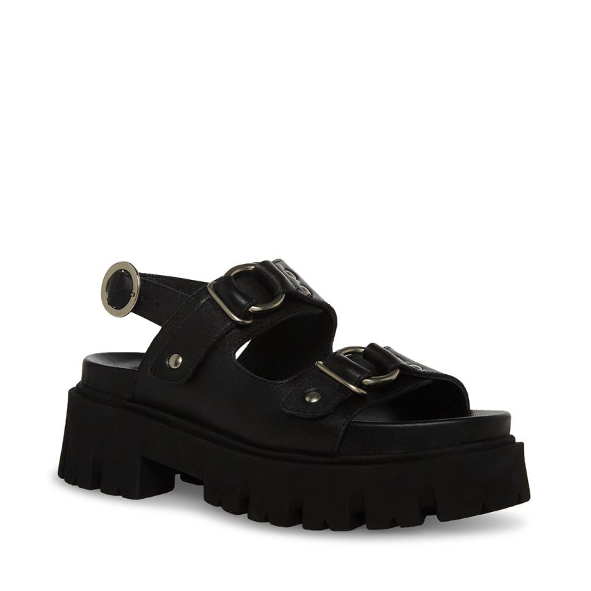 πεδιλα πλατφορμεσ γυναικεια Steve Madden Garrick δερματινα μαυρα | GR-3869TGR