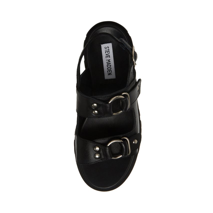 πεδιλα πλατφορμεσ γυναικεια Steve Madden Garrick δερματινα μαυρα | GR-3869TGR