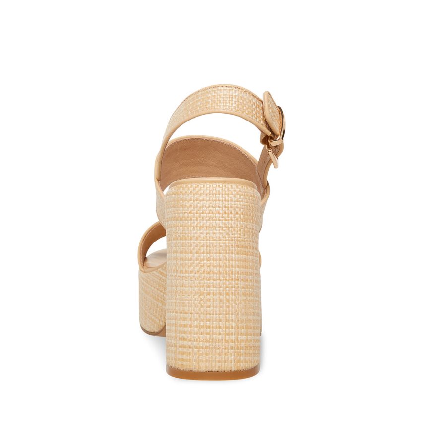 πεδιλα πλατφορμεσ γυναικεια Steve Madden Valory Natural Raffia Μπεζ | GR-491OBZN