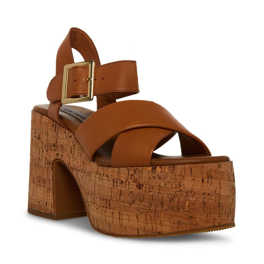 πεδιλα πλατφορμεσ γυναικεια Steve Madden Palmer δερματινα καφε | GR-5269VIR