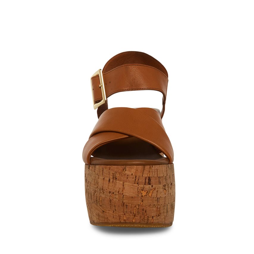 πεδιλα πλατφορμεσ γυναικεια Steve Madden Palmer δερματινα καφε | GR-5269VIR