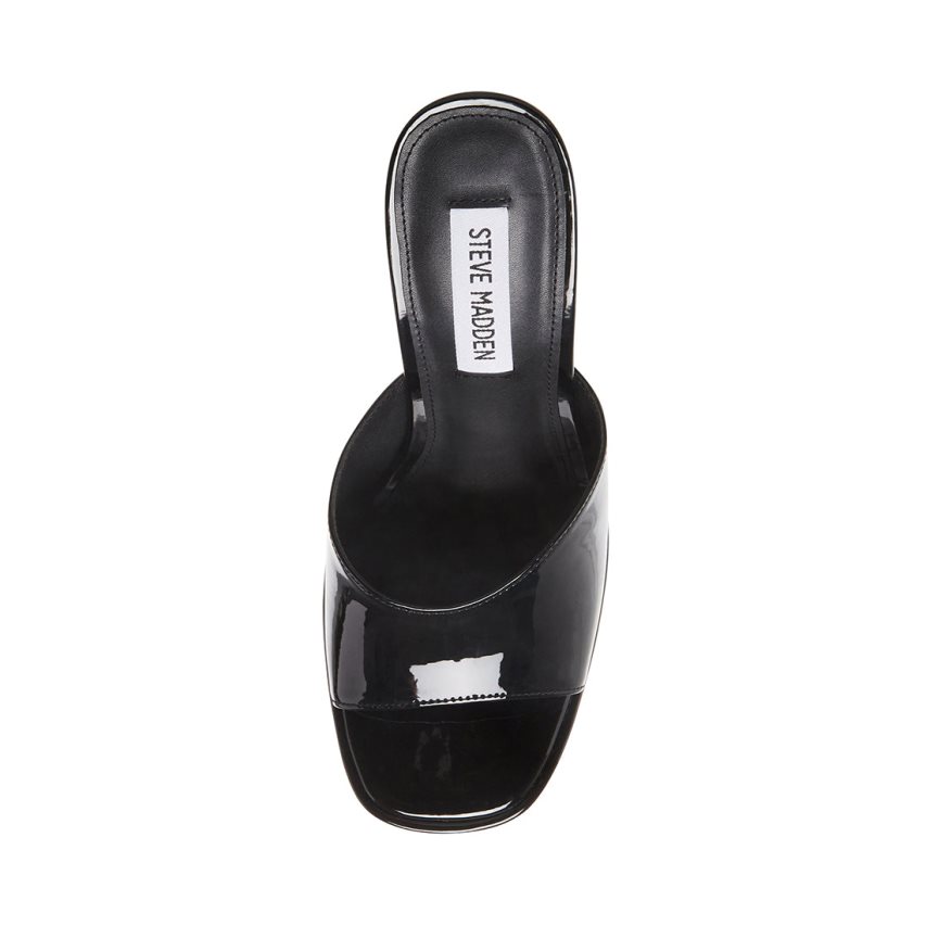πεδιλα πλατφορμεσ γυναικεια Steve Madden Clarity λουστρινι μαυρα | GR-6128CXK