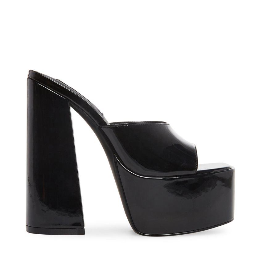 πεδιλα πλατφορμεσ γυναικεια Steve Madden Clarity λουστρινι μαυρα | GR-6128CXK