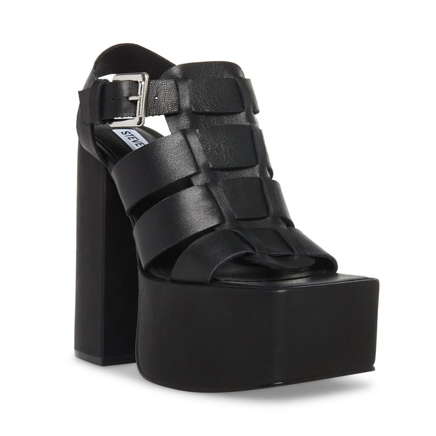 πεδιλα πλατφορμεσ γυναικεια Steve Madden Tranquil δερματινα μαυρα | GR-6259NSD