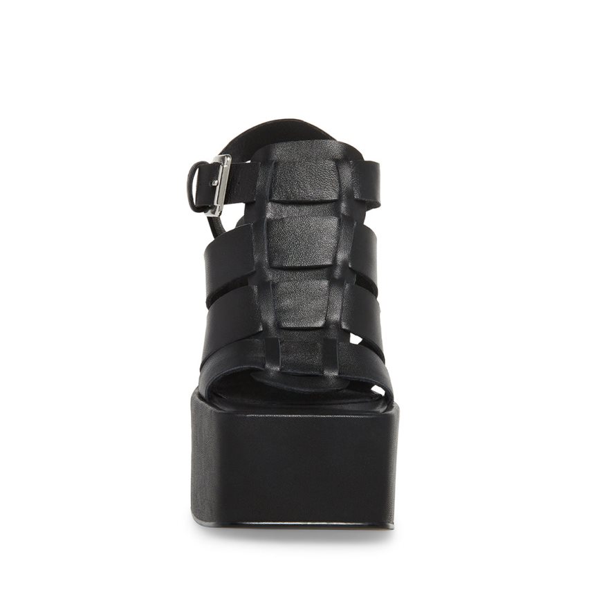 πεδιλα πλατφορμεσ γυναικεια Steve Madden Tranquil δερματινα μαυρα | GR-6259NSD
