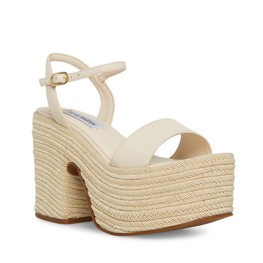 πεδιλα πλατφορμεσ γυναικεια Steve Madden Andrea κρέμα | GR-6758QHF