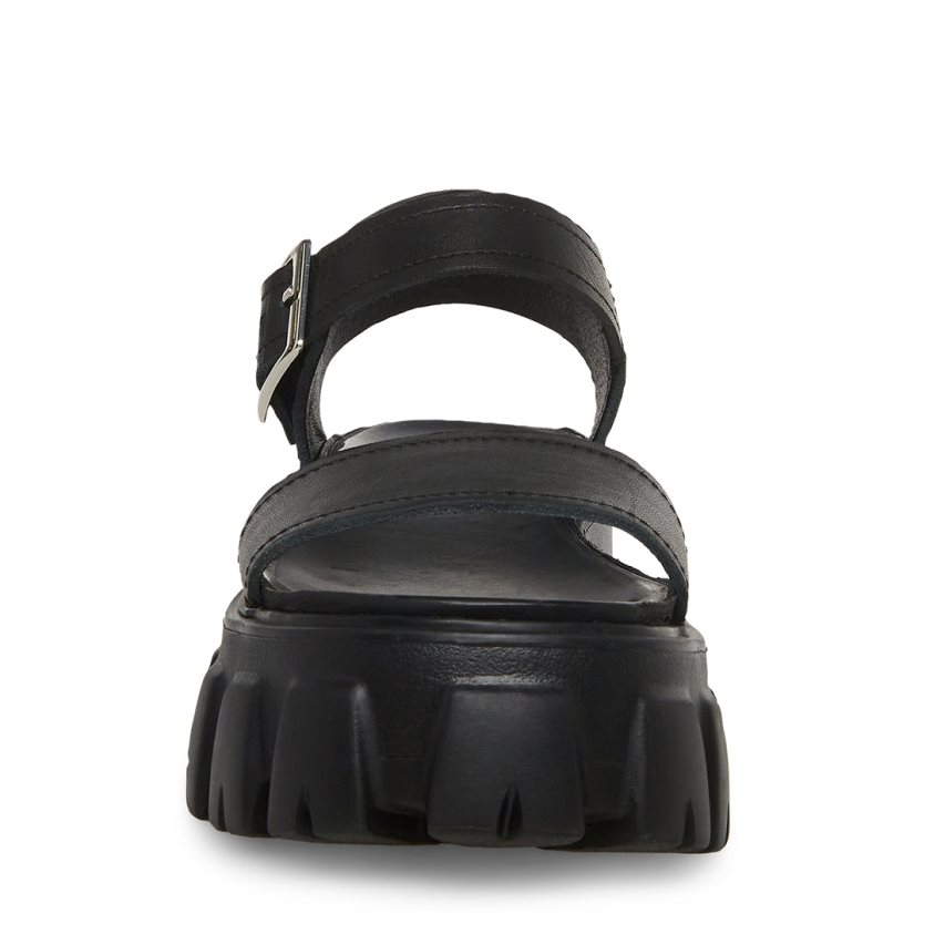 πεδιλα πλατφορμεσ γυναικεια Steve Madden Ellie δερματινα μαυρα | GR-6O18DUO
