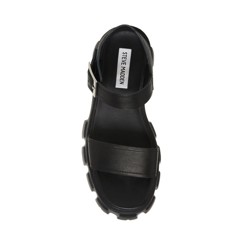 πεδιλα πλατφορμεσ γυναικεια Steve Madden Ellie δερματινα μαυρα | GR-6O18DUO