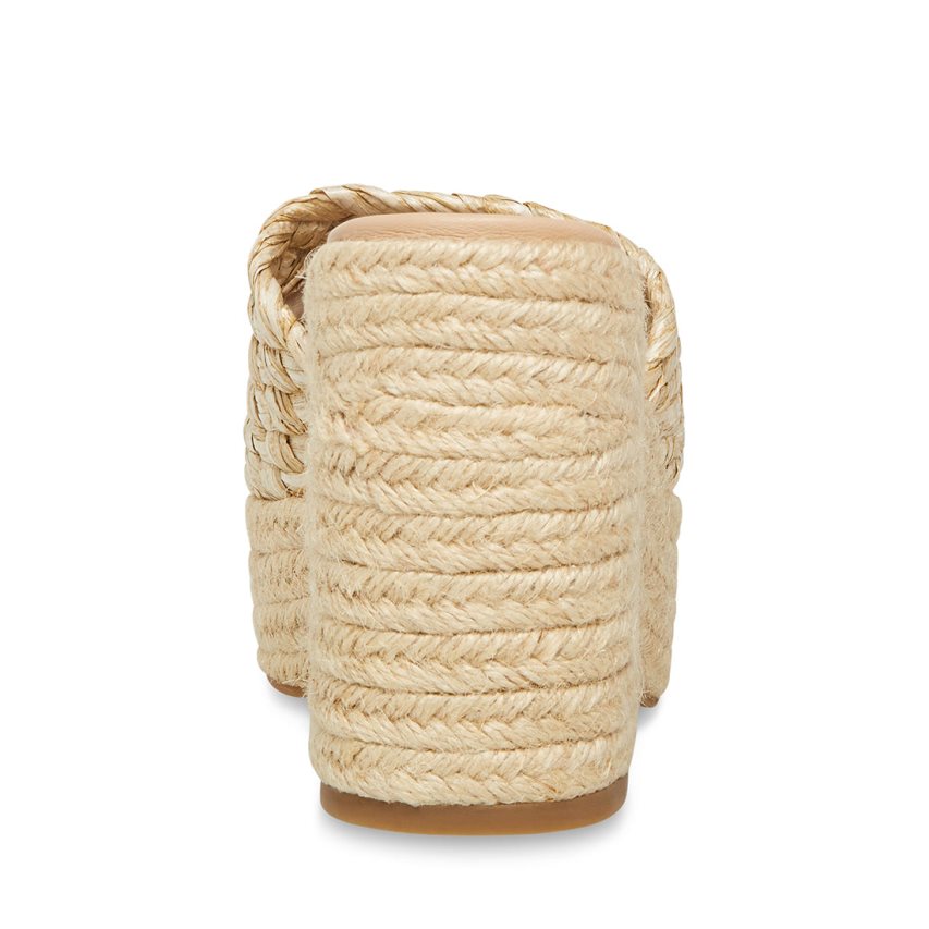 πεδιλα πλατφορμεσ γυναικεια Steve Madden Atlantic Raffia Μπεζ | GR-7168JVR