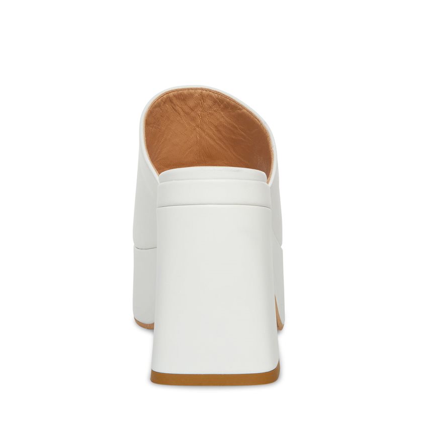 πεδιλα πλατφορμεσ γυναικεια Steve Madden Capria δερματινα ασπρα | GR-73O2IAJ