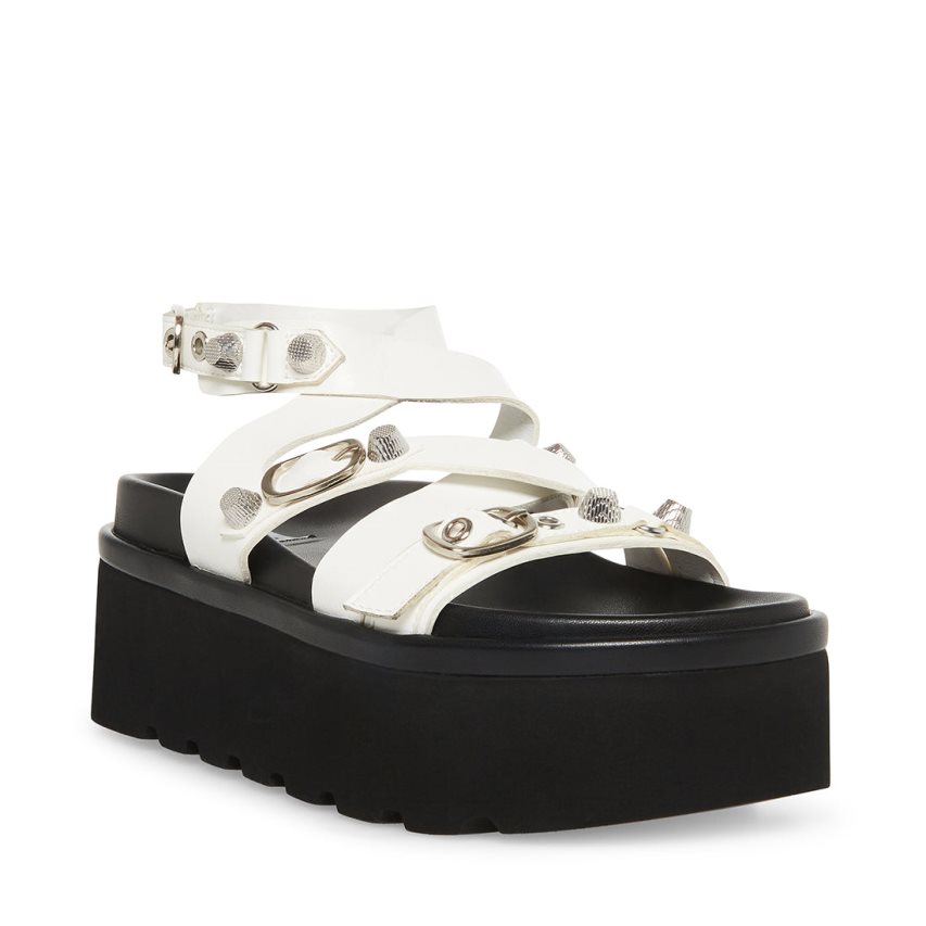 πεδιλα πλατφορμεσ γυναικεια Steve Madden Brant ασπρα | GR-7519DSR