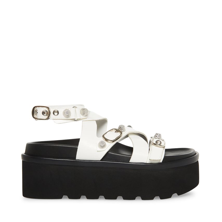 πεδιλα πλατφορμεσ γυναικεια Steve Madden Brant ασπρα | GR-7519DSR