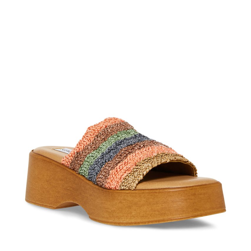 πεδιλα πλατφορμεσ γυναικεια Steve Madden Slinky30 Natural Πολύχρωμο | GR-75O2AQM