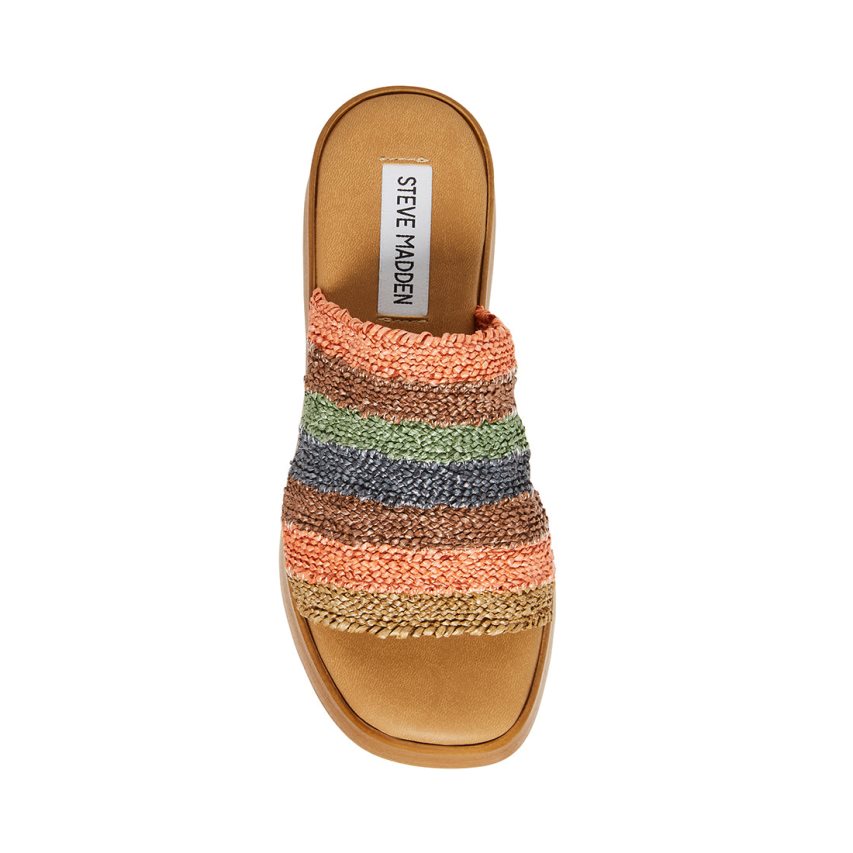 πεδιλα πλατφορμεσ γυναικεια Steve Madden Slinky30 Natural Πολύχρωμο | GR-75O2AQM