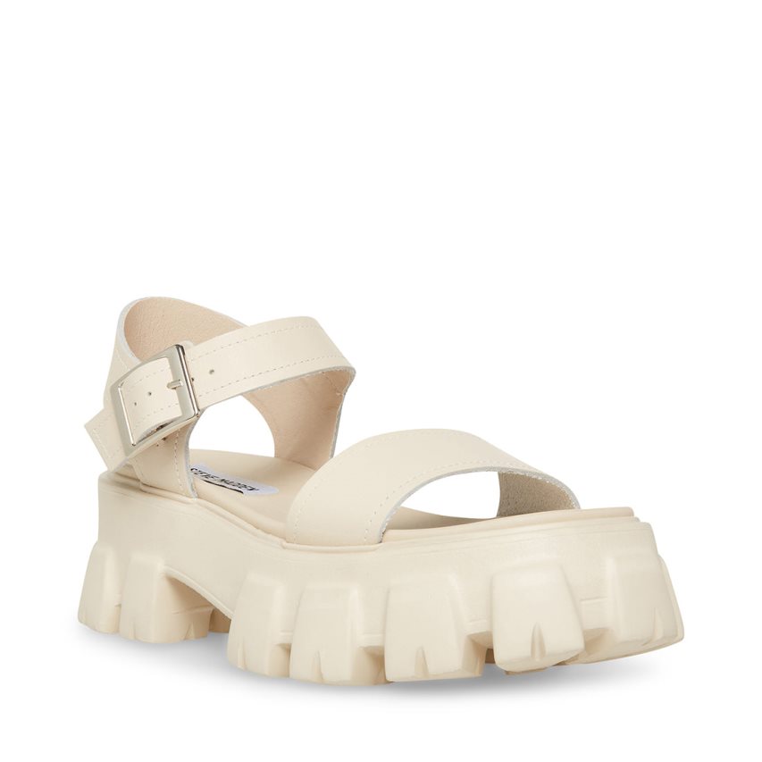 πεδιλα πλατφορμεσ γυναικεια Steve Madden Ellie δερματινα ασπρα | GR-86O5MAO