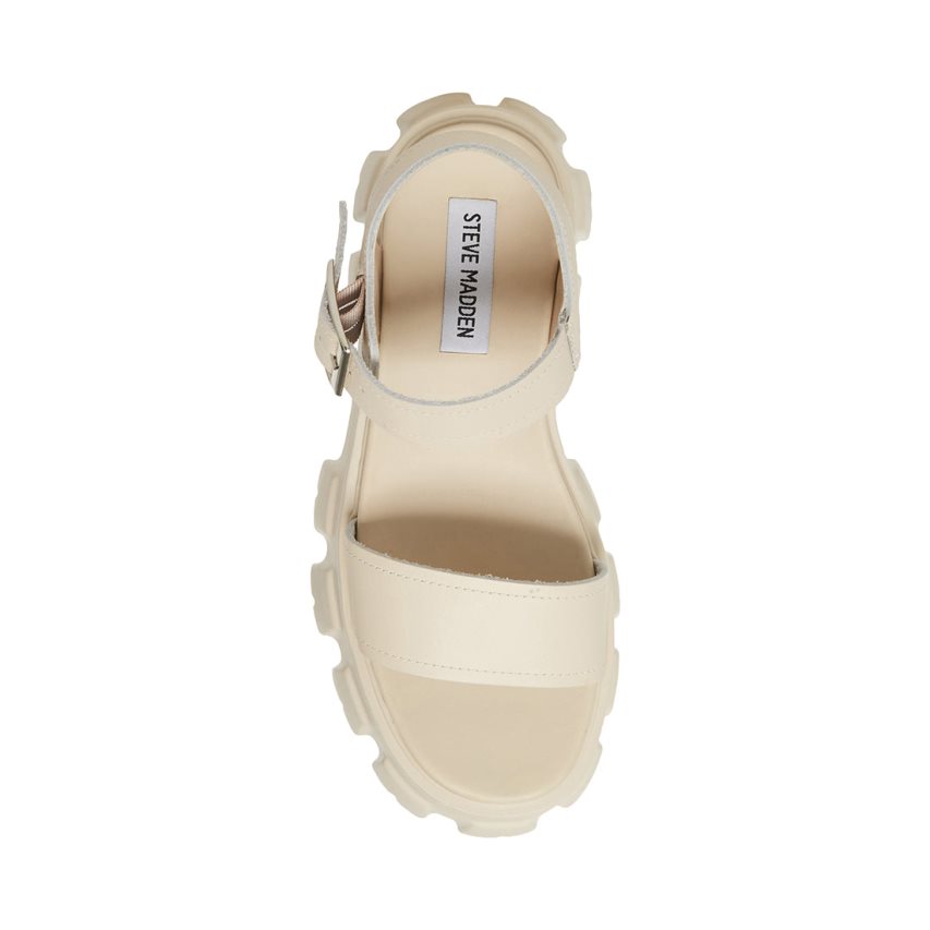 πεδιλα πλατφορμεσ γυναικεια Steve Madden Ellie δερματινα ασπρα | GR-86O5MAO