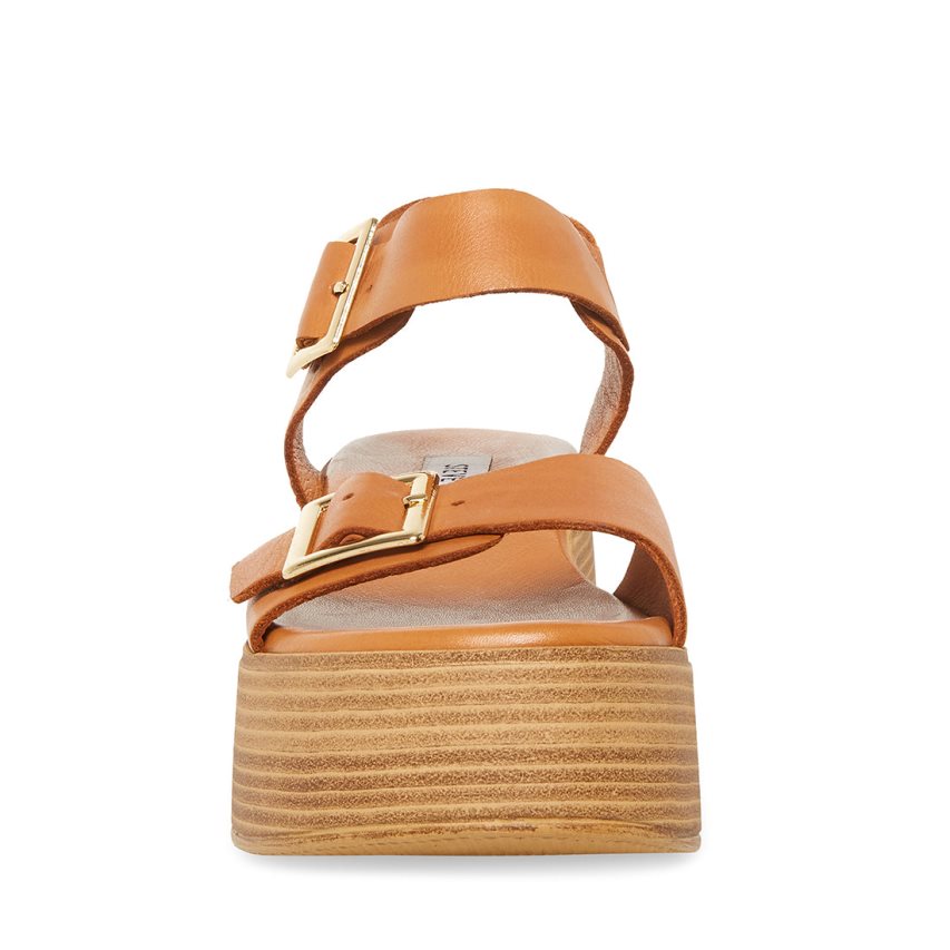 πεδιλα πλατφορμεσ γυναικεια Steve Madden Marka δερματινα καφε | GR-972ORHF