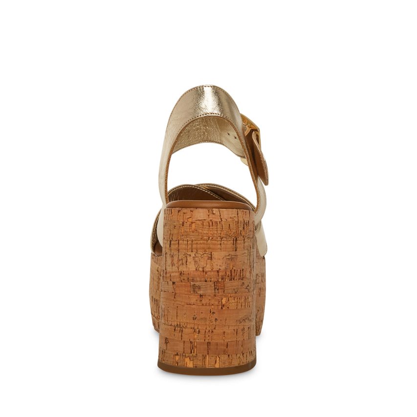 πεδιλα πλατφορμεσ γυναικεια Steve Madden Palmer δερματινα χρυσο χρωμα | GR-9752KBG