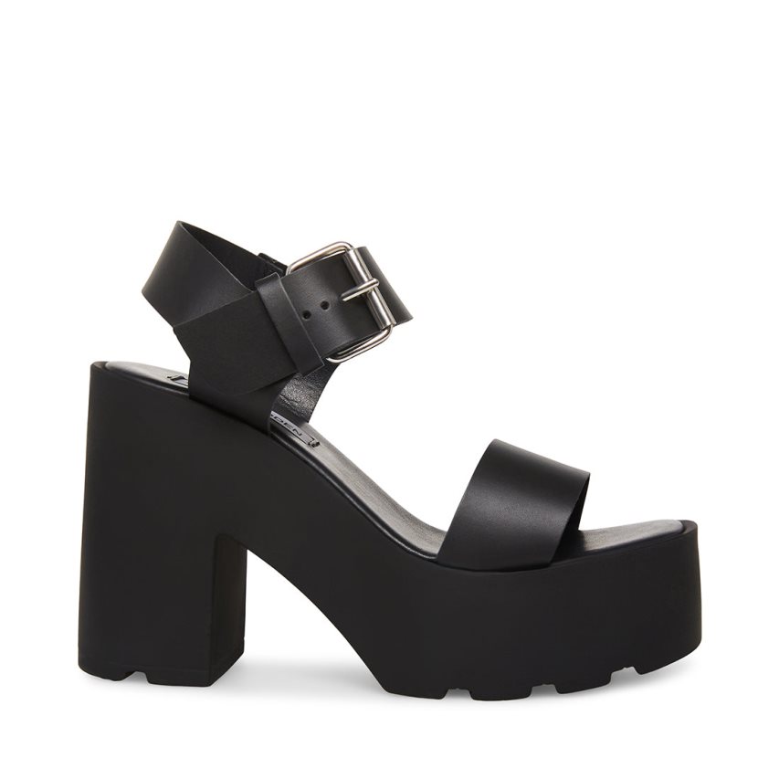 πεδιλα πλατφορμεσ γυναικεια Steve Madden Vesta δερματινα μαυρα | GR-O496AJM