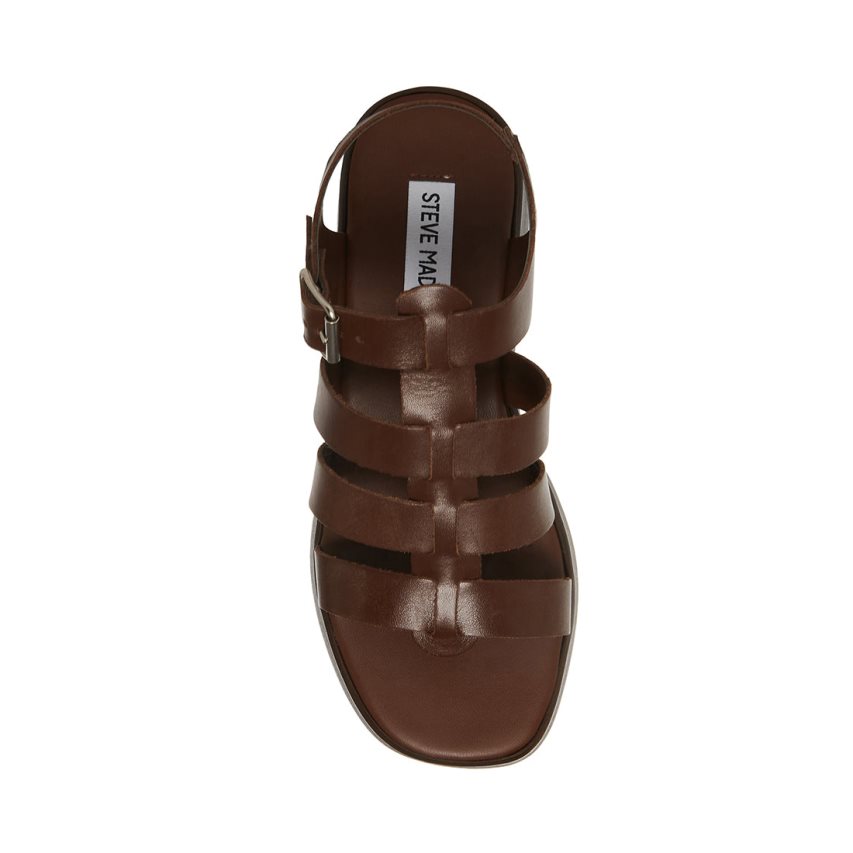 πεδιλα πλατφορμεσ γυναικεια Steve Madden Sarai δερματινα σκούρο καφε | GR-O726OET
