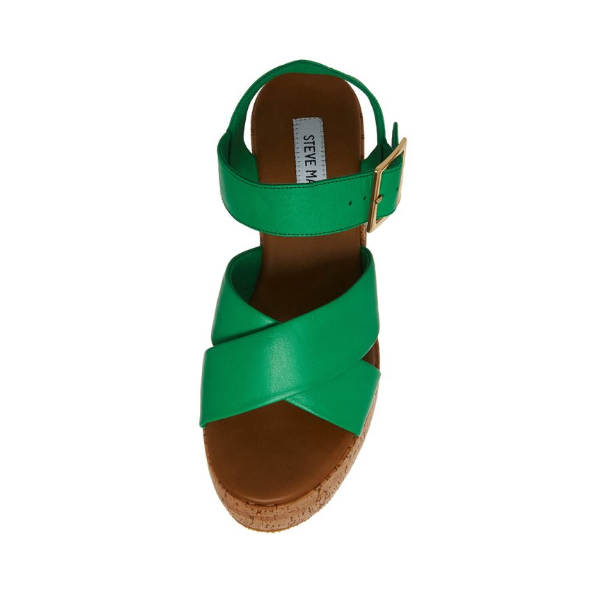 πεδιλα πλατφορμεσ γυναικεια Steve Madden Palmer δερματινα πρασινο | GR-O974EYN