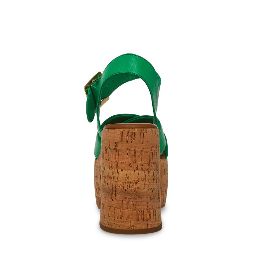 πεδιλα πλατφορμεσ γυναικεια Steve Madden Palmer δερματινα πρασινο | GR-O974EYN