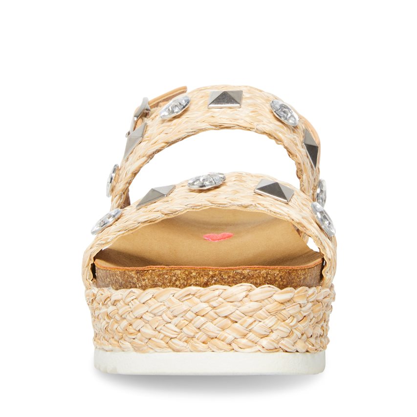 πεδιλα πλατφορμεσ παιδικα Steve Madden Jgemston Raffia ανοιχτο καφε | GR-384OKWV