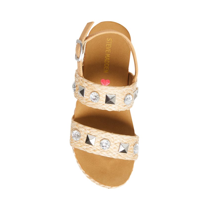 πεδιλα πλατφορμεσ παιδικα Steve Madden Jgemston Raffia ανοιχτο καφε | GR-384OKWV