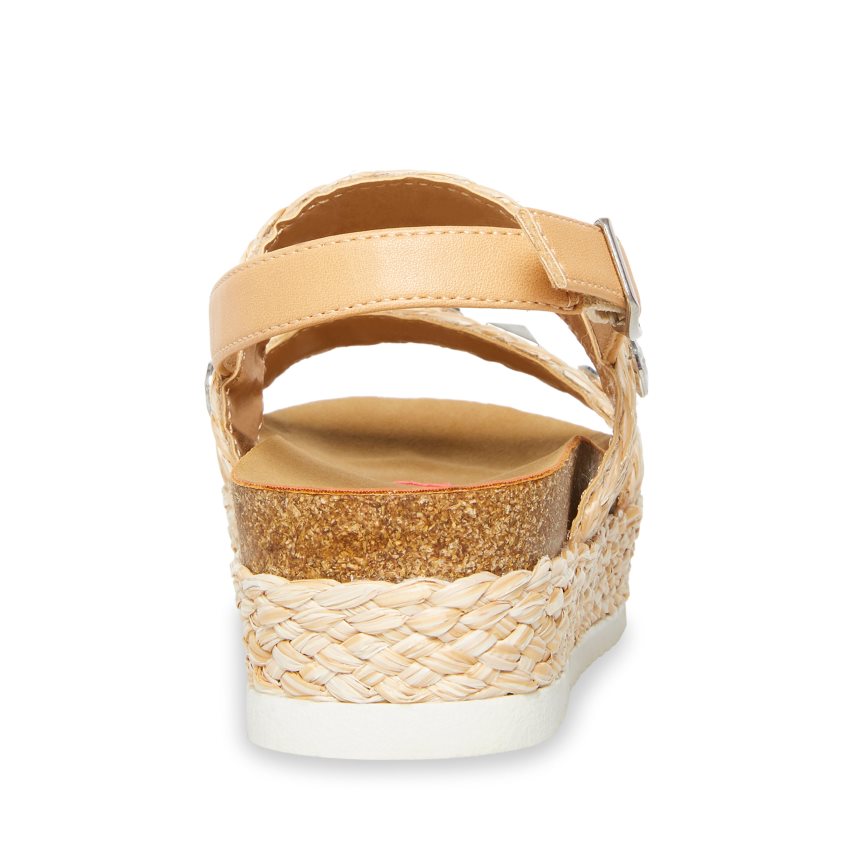 πεδιλα πλατφορμεσ παιδικα Steve Madden Jgemston Raffia ανοιχτο καφε | GR-384OKWV