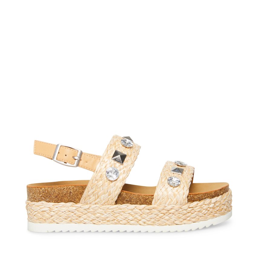 πεδιλα πλατφορμεσ παιδικα Steve Madden Jgemston Raffia ανοιχτο καφε | GR-384OKWV