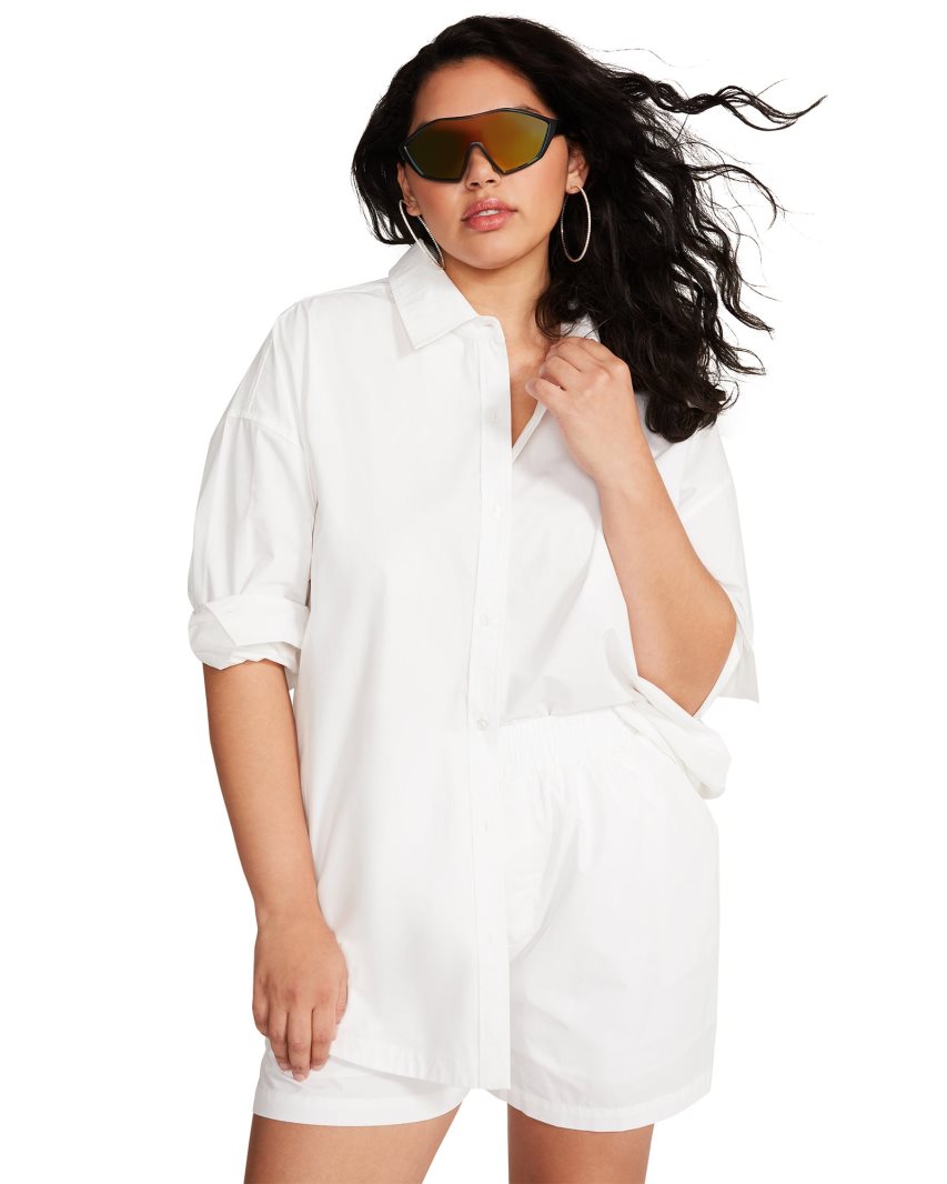 πουκαμισα γυναικεια Steve Madden Poppy Top ασπρα | GR-2374HOF