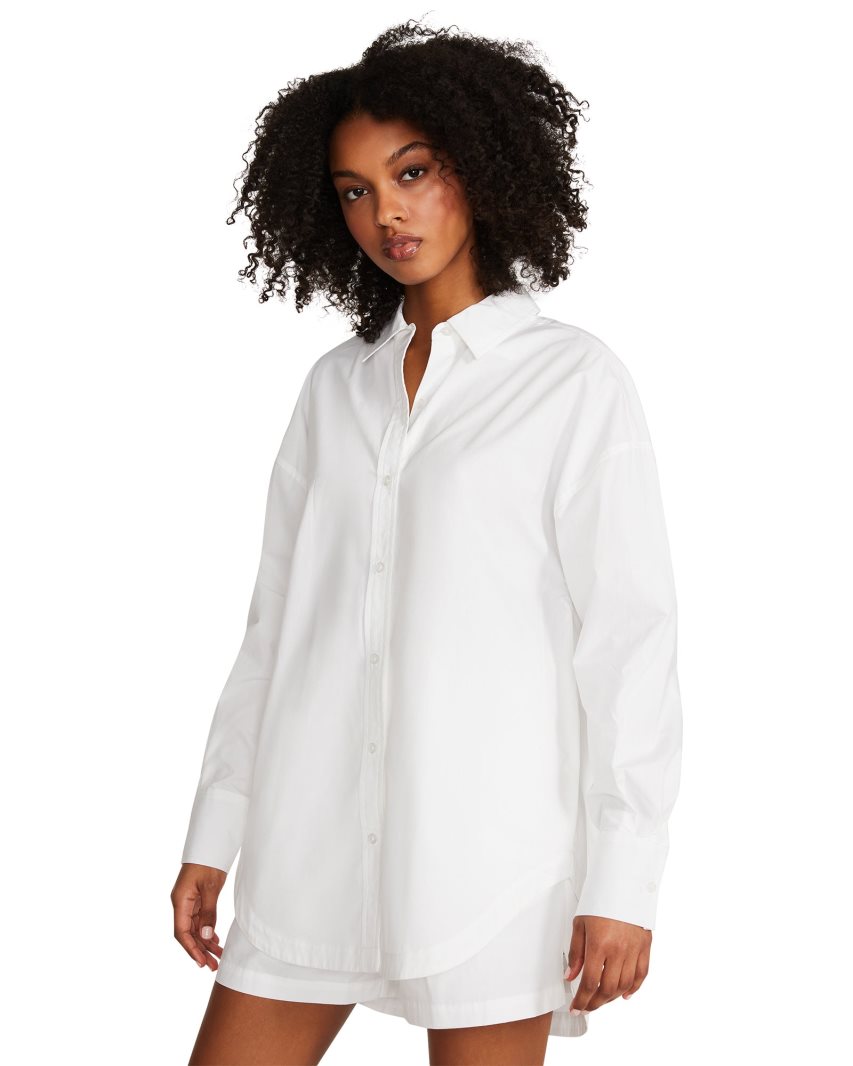 πουκαμισα γυναικεια Steve Madden Poppy Top ασπρα | GR-2374HOF