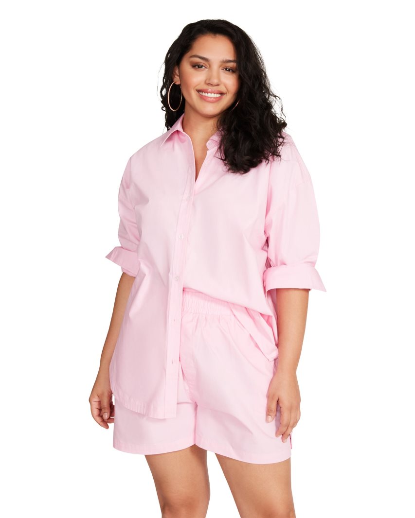 πουκαμισα γυναικεια Steve Madden Poppy Top ροζ | GR-782OWST