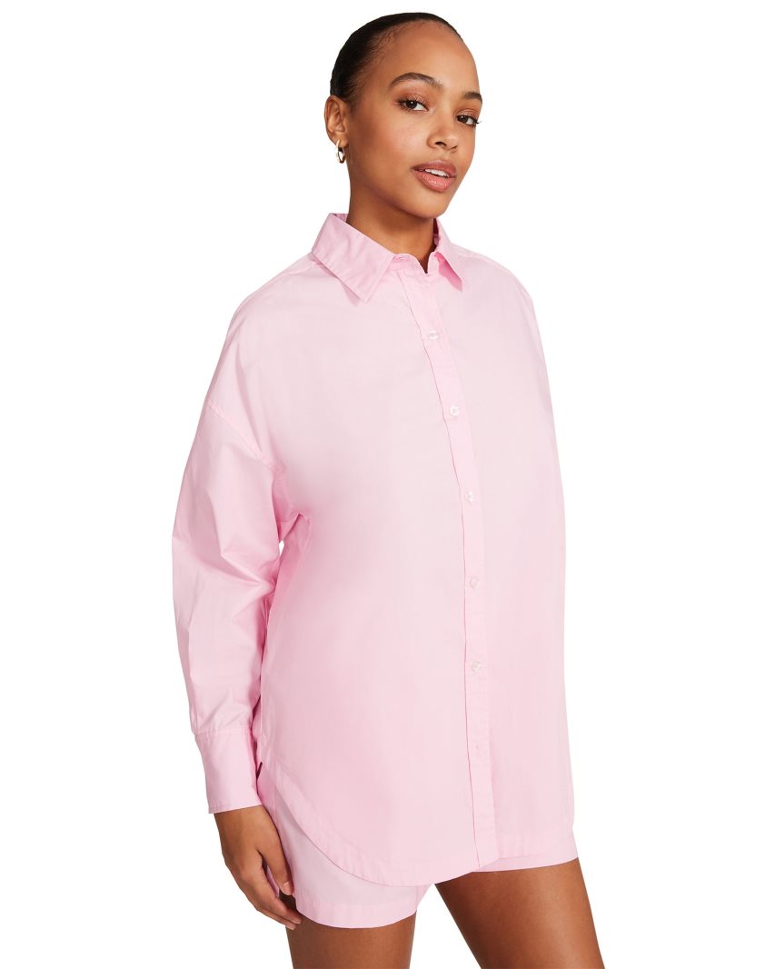 πουκαμισα γυναικεια Steve Madden Poppy Top ροζ | GR-782OWST