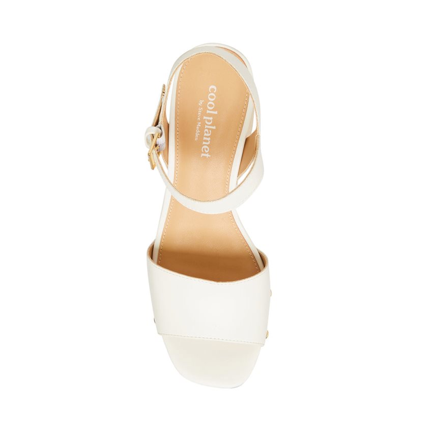 σανδαλια με τακουνι γυναικεια Steve Madden Rubyy ασπρα | GR-143OZKW