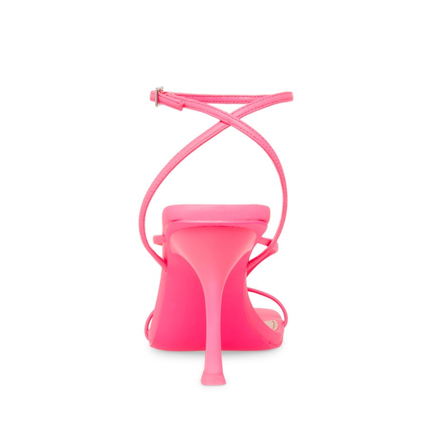 σανδαλια με τακουνι γυναικεια Steve Madden Annie Neon ροζ | GR-1567ACX
