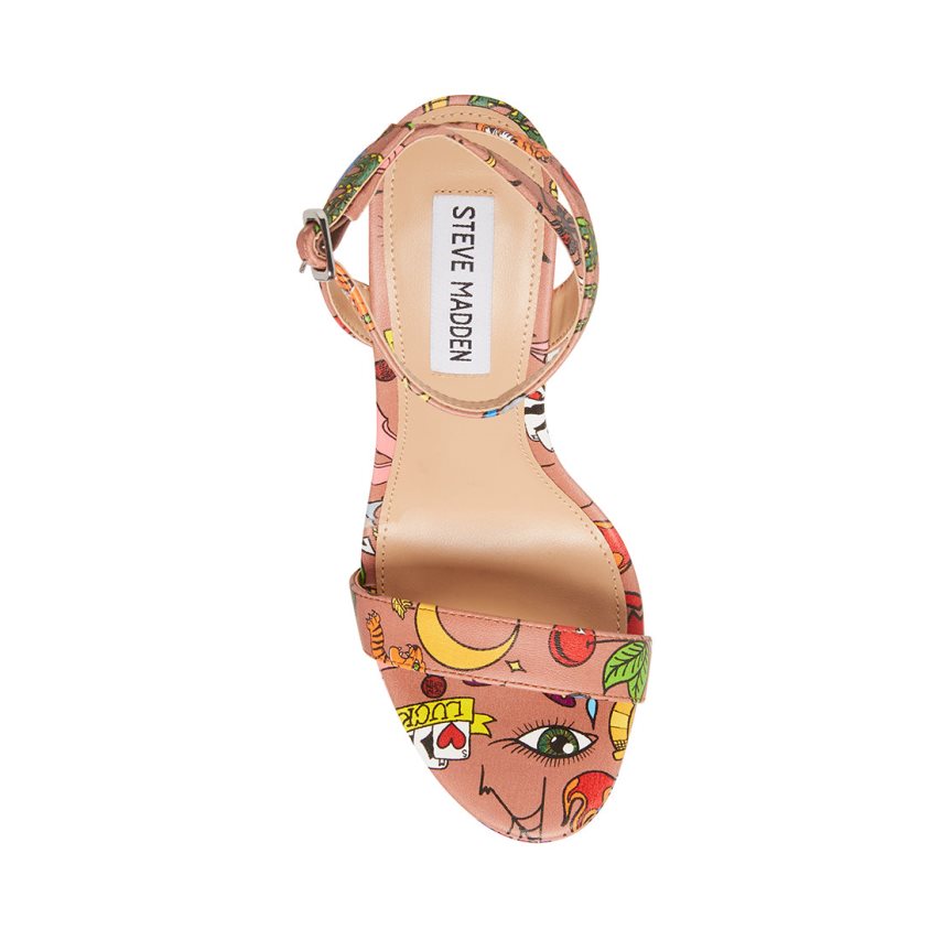 σανδαλια με τακουνι γυναικεια Steve Madden Wafer Πολύχρωμο | GR-1O72ZXV