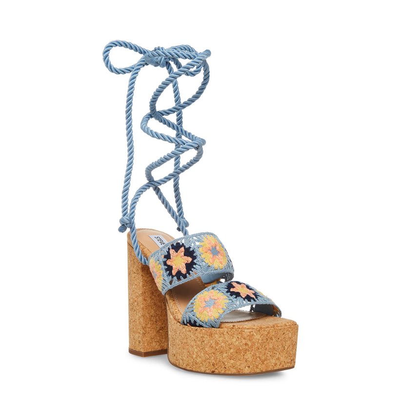 σανδαλια με τακουνι γυναικεια Steve Madden Amabella μπλε | GR-2487OKA