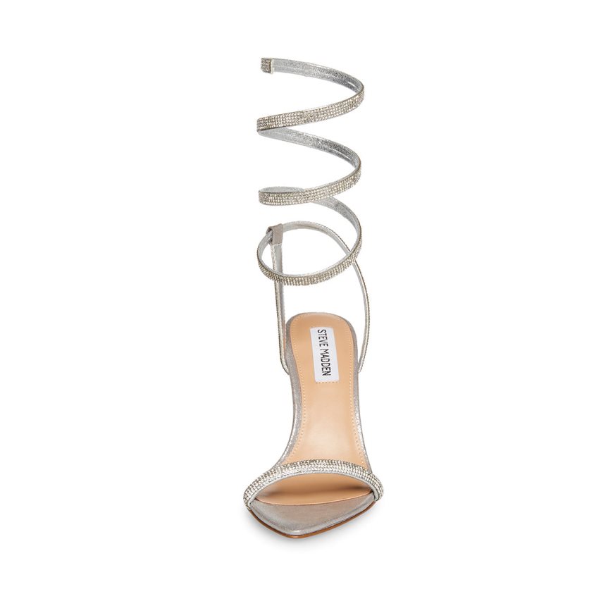 σανδαλια με τακουνι γυναικεια Steve Madden Bali ασημι | GR-2871OFZ