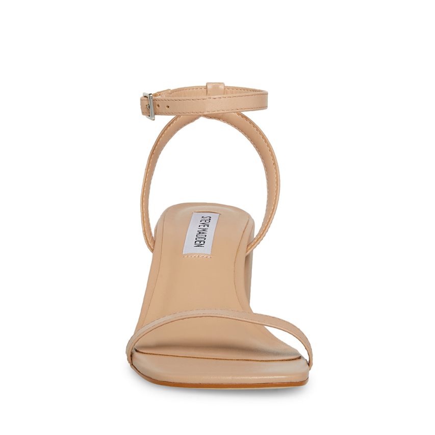 σανδαλια με τακουνι γυναικεια Steve Madden Audrina Natural δερματινα Μπεζ | GR-2917ELO