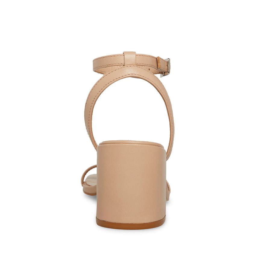 σανδαλια με τακουνι γυναικεια Steve Madden Audrina Natural δερματινα Μπεζ | GR-2917ELO