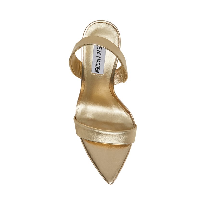 σανδαλια με τακουνι γυναικεια Steve Madden Batali δερματινα χρυσο χρωμα | GR-2961HGR
