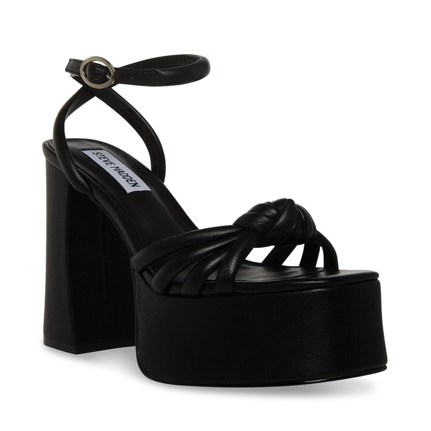 σανδαλια με τακουνι γυναικεια Steve Madden Bonnie μαυρα | GR-2986WRA