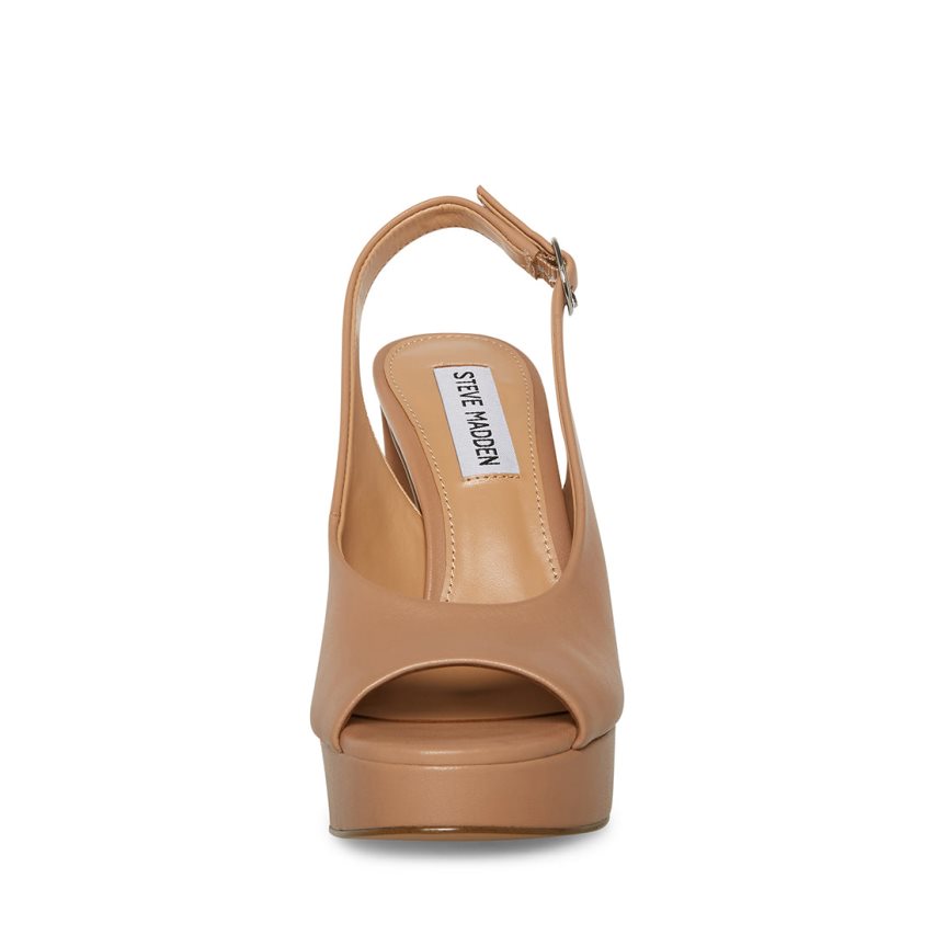 σανδαλια με τακουνι γυναικεια Steve Madden Booker δερματινα Μπεζ | GR-3519RZO