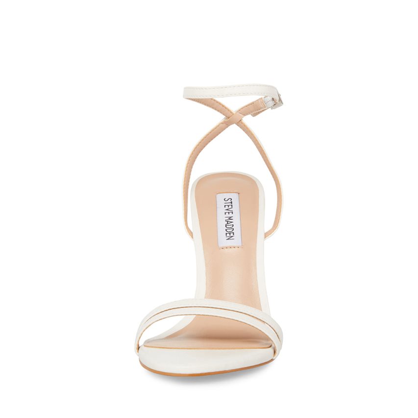 σανδαλια με τακουνι γυναικεια Steve Madden Candid δερματινα ασπρα | GR-3615CAH