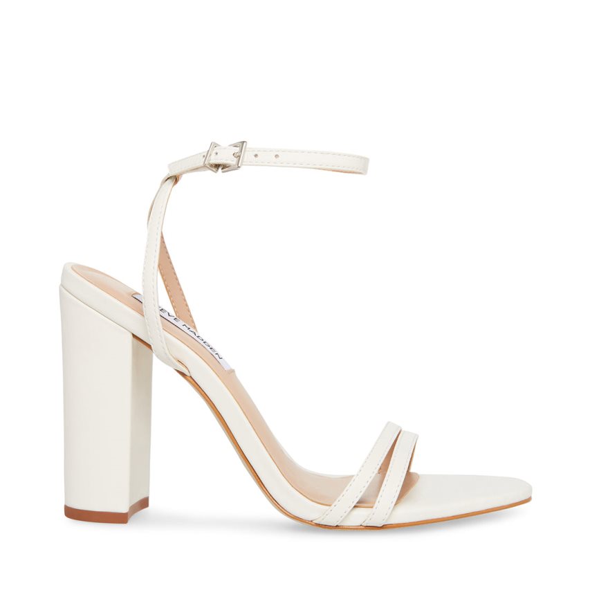 σανδαλια με τακουνι γυναικεια Steve Madden Candid δερματινα ασπρα | GR-3615CAH