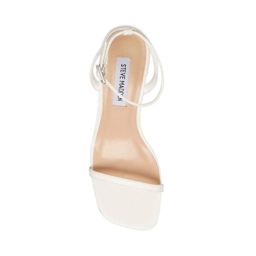 σανδαλια με τακουνι γυναικεια Steve Madden Audrina δερματινα ασπρα | GR-379OMJB